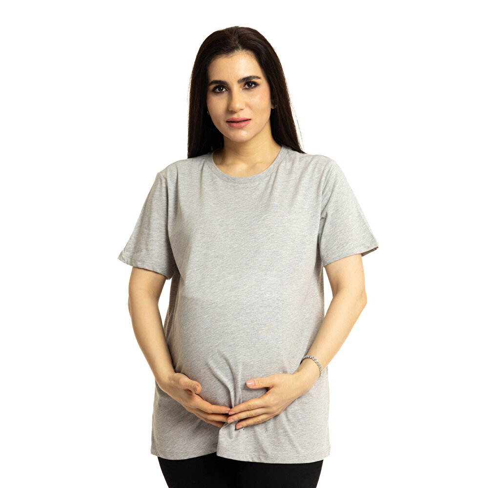 Hamile Basic Kısa Kol Tshirt Anne Giyim