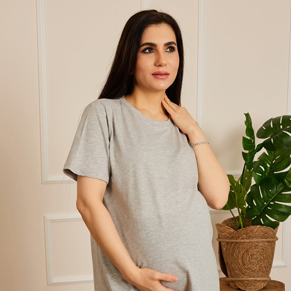 Hamile Basic Kısa Kol Tshirt Anne Giyim