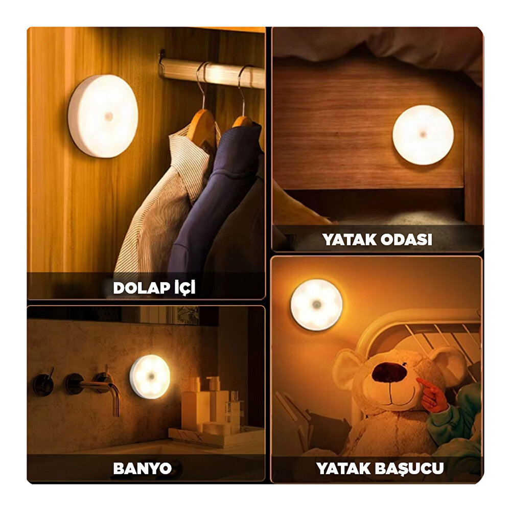 Hareket Sensörlü ve Taşınabilir Led Gece Lambası