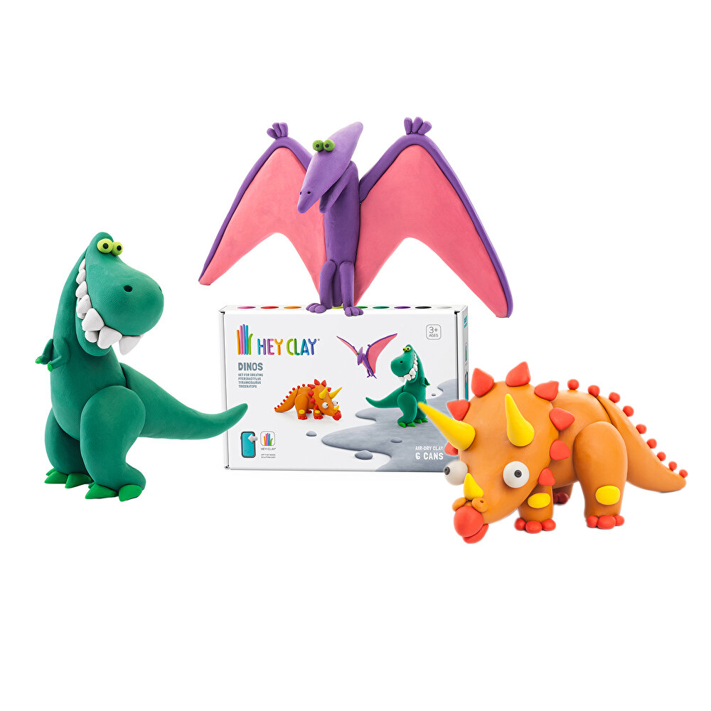 Hava ile Kuruyan Kil (6'lı kutu) - Dinozorlar (Pterodactylus, Triceratops, Tyrannosaurus)