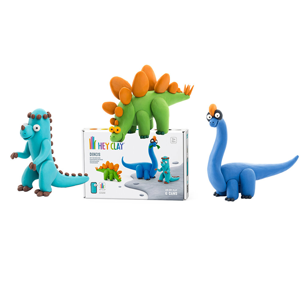 Hava ile Kuruyan Kil (6'lı kutu) - Dinozorlar (Stegosaurus, Pachycephalosaurus, Brachiosaurus)