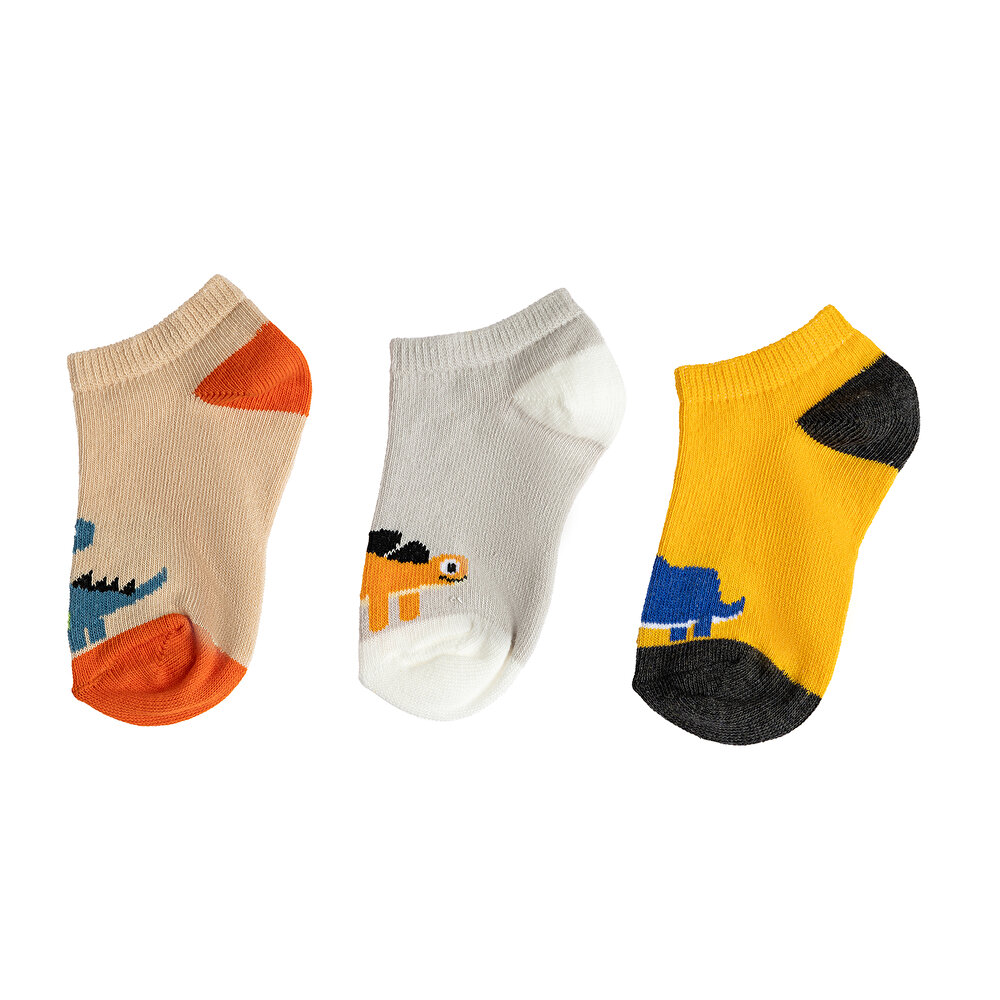 Hayvan Desenli 3'lü Bilek Çorap Erkek Bebek