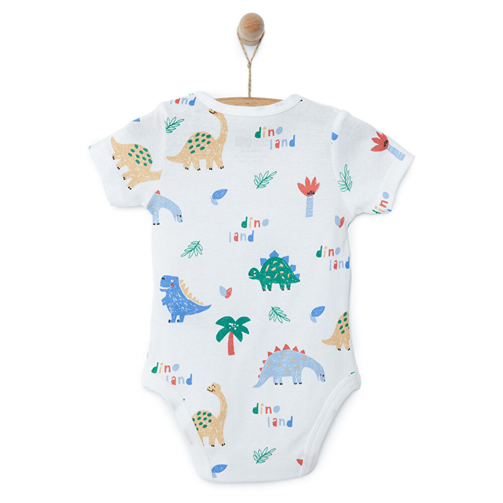 Hayvan Desenli Kısa Kol Body Erkek Bebek