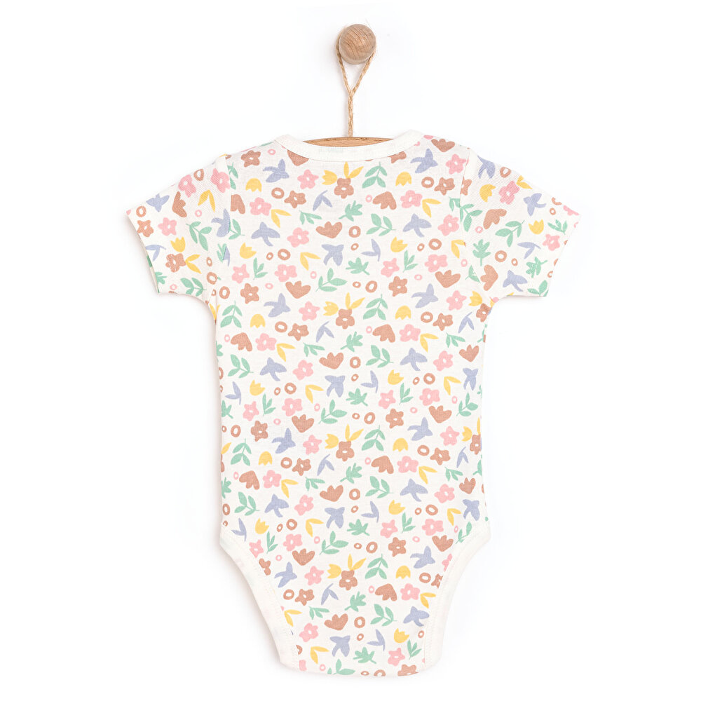 Hayvan Desenli Kısa Kol Body Kız Bebek