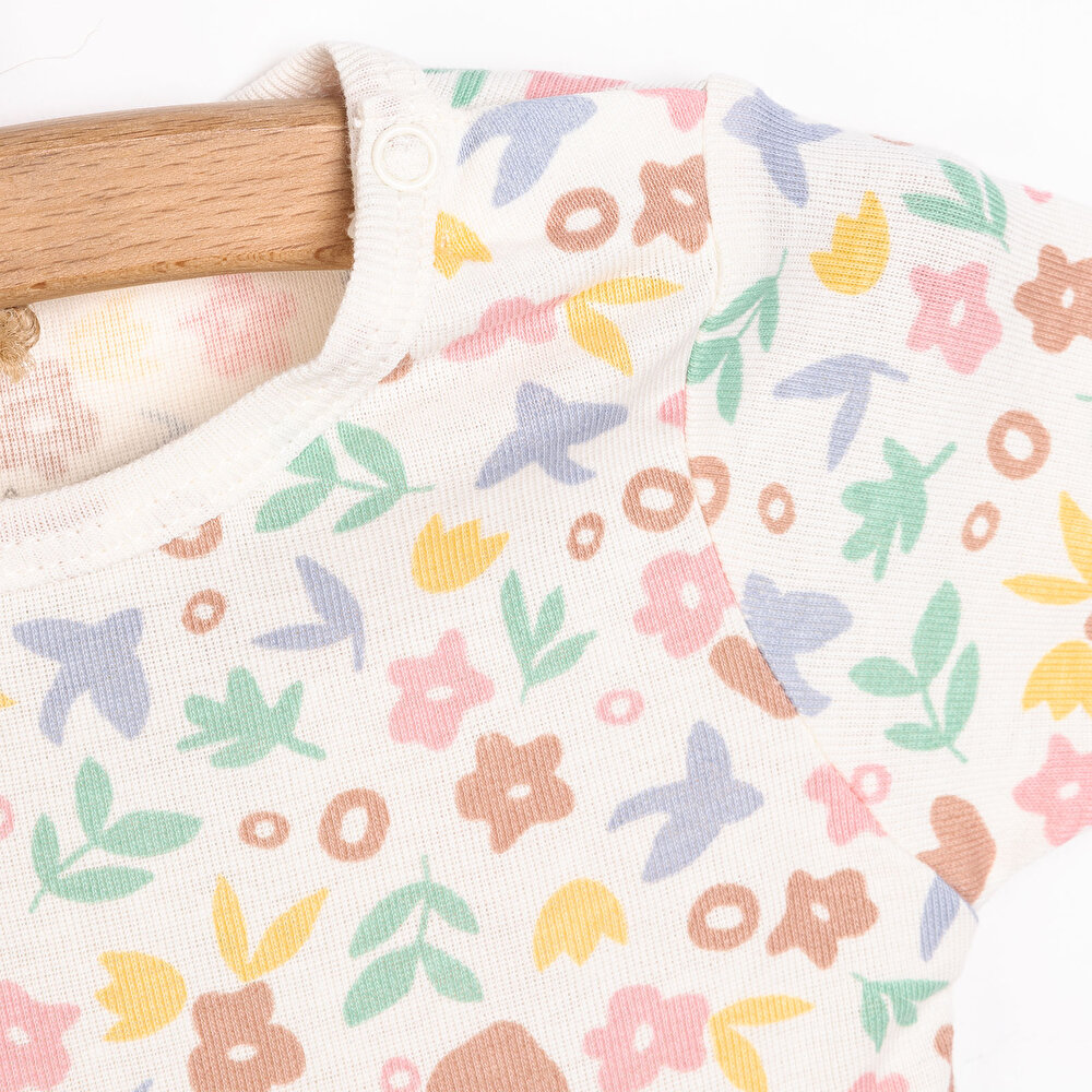 Hayvan Desenli Kısa Kol Body Kız Bebek