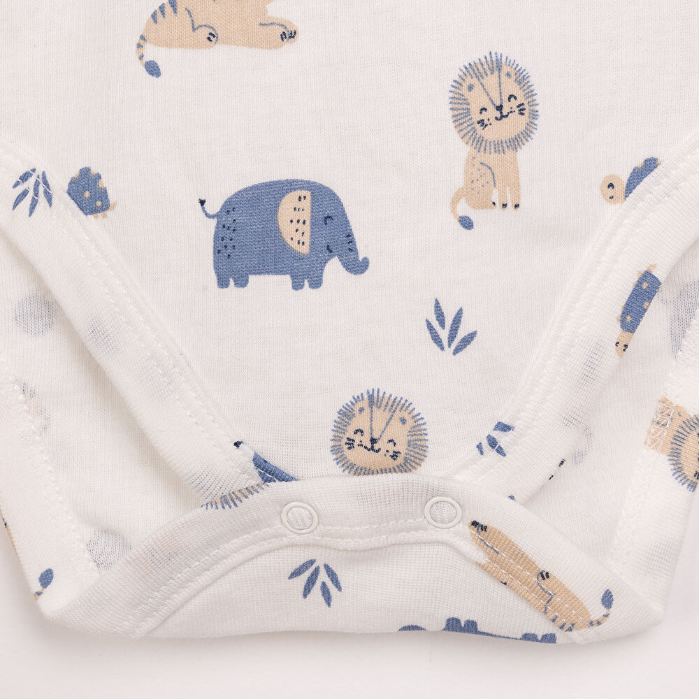 Hayvan Desenli Kısa Kol Body