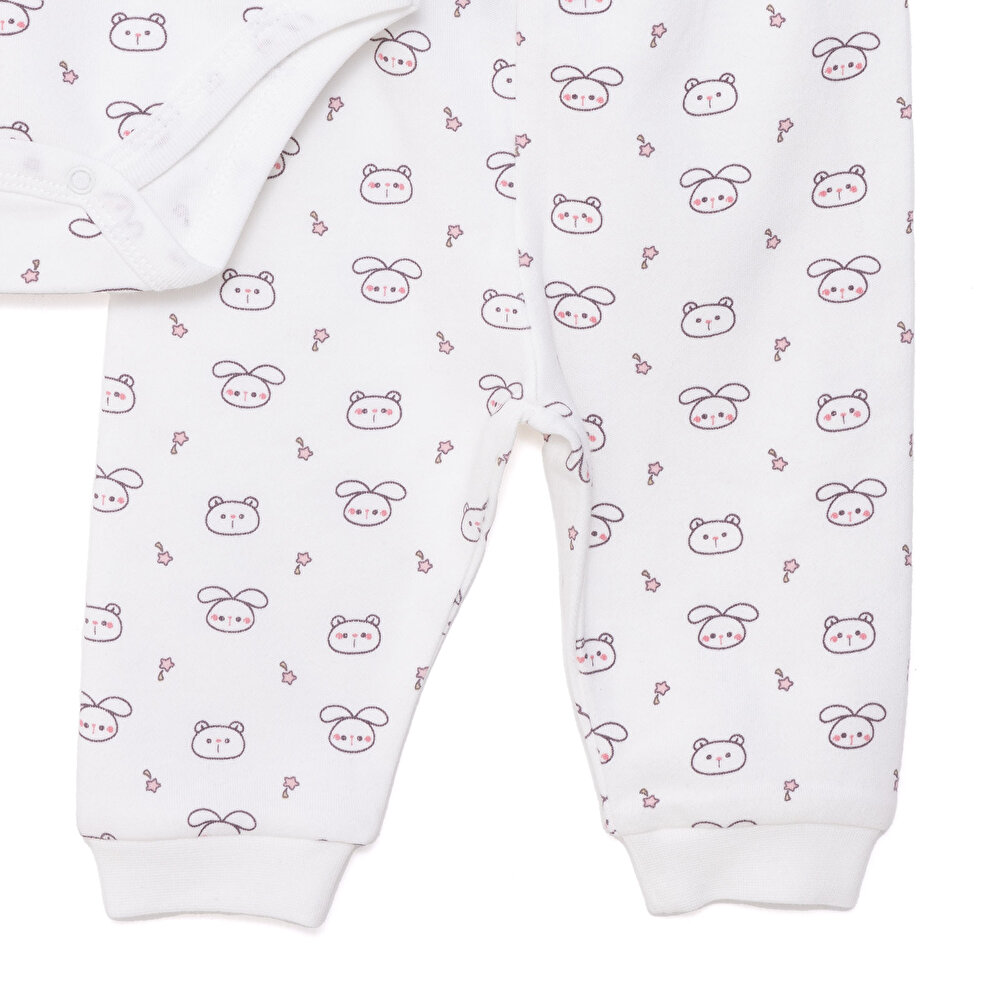 Hayvanlar  Baskılı Yenidoğan Erkek Body-Patiksiz Alt Kız Bebek