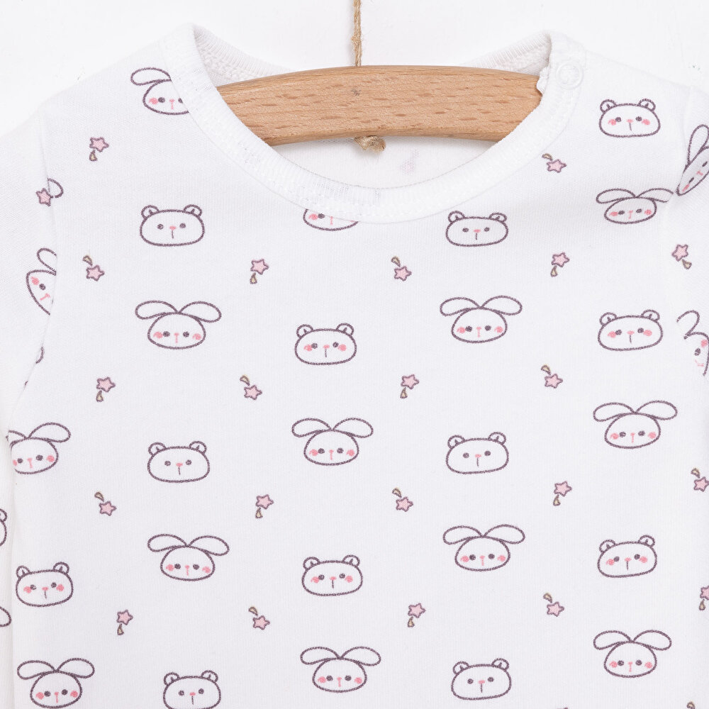 Hayvanlar  Baskılı Yenidoğan Erkek Body-Patiksiz Alt Kız Bebek