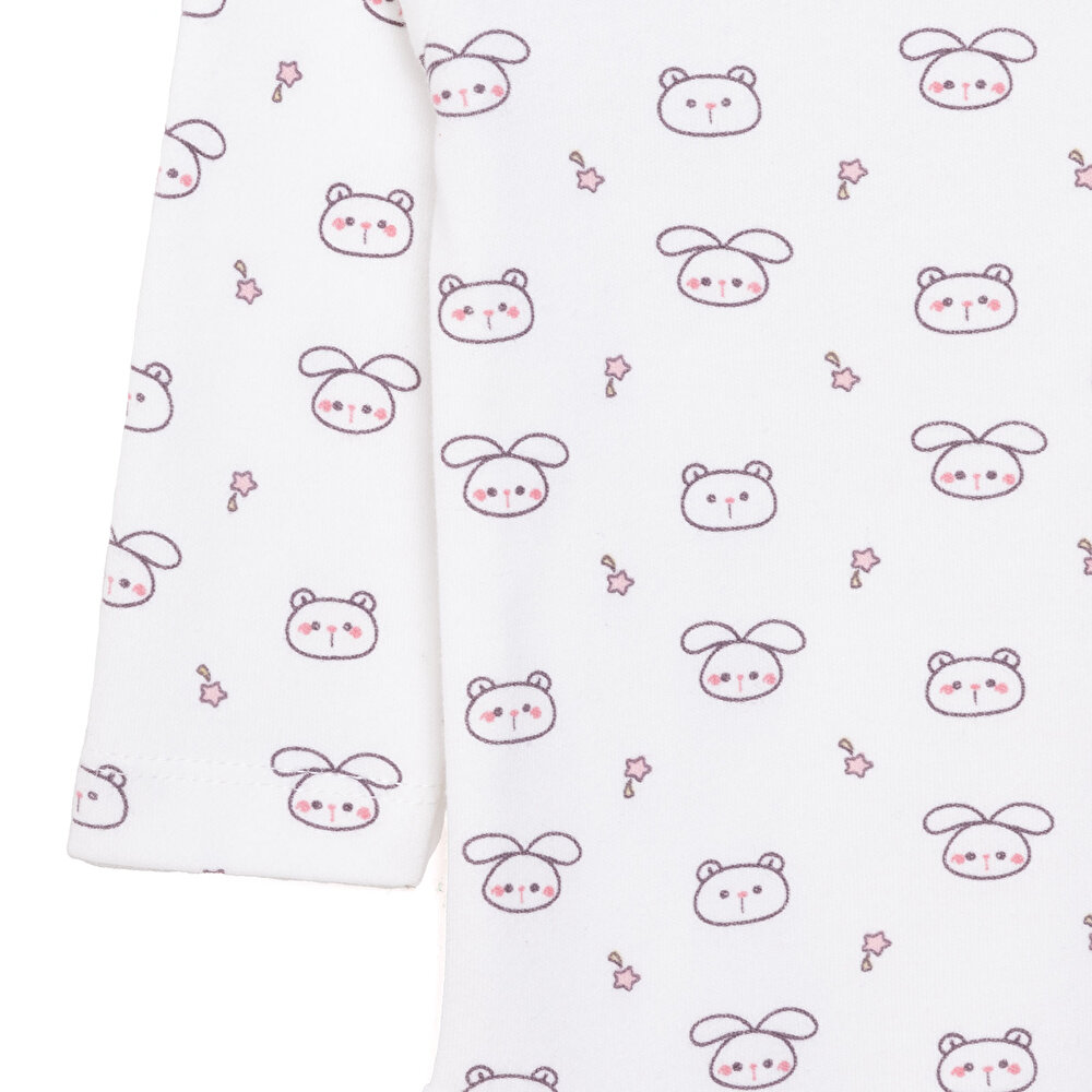 Hayvanlar  Baskılı Yenidoğan Erkek Body-Patiksiz Alt Kız Bebek