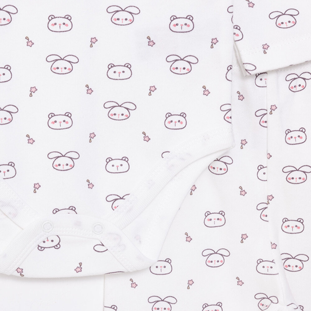 Hayvanlar  Baskılı Yenidoğan Erkek Body-Patiksiz Alt Kız Bebek