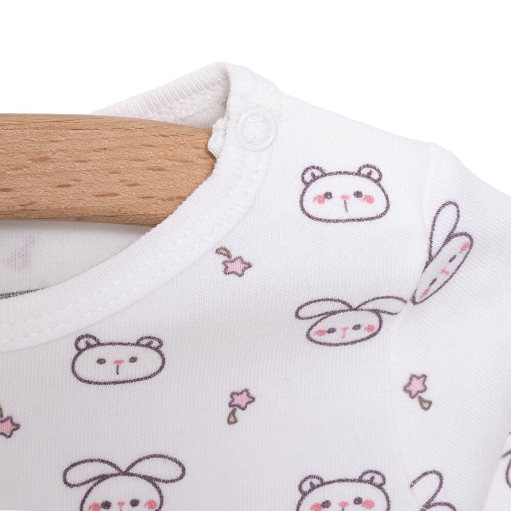 Hayvanlar  Baskılı Yenidoğan Erkek Body-Patiksiz Alt Kız Bebek