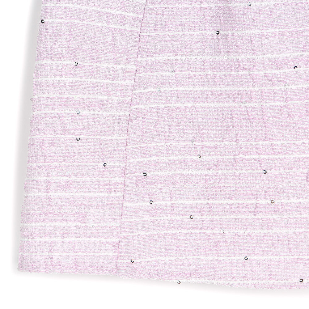 Kız Bebek Elbise Çıtçıtlı Hello Summer Bisiklet Yaka Kısa Kol Lila