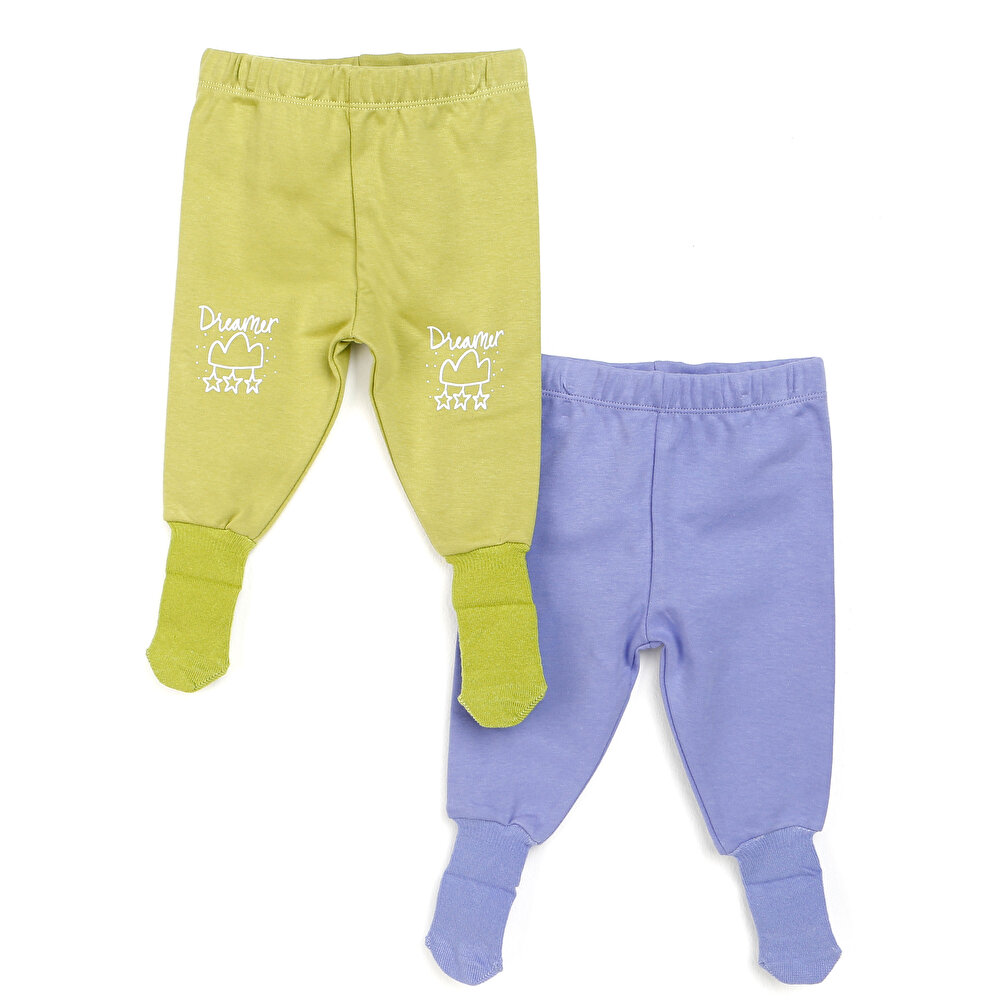 Basic Kız Bebek 2li Çoraplı Pijama Pantolon