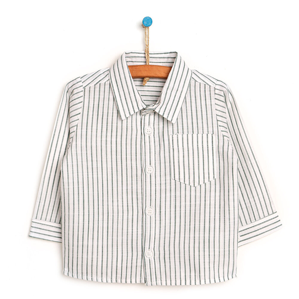 Basic Erkek Bebek Çizgili Oxford Gömlek Erkek Bebek