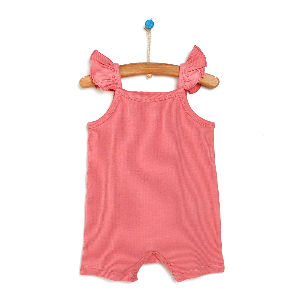Basic Fırfır Askılı Kısa Tulum Kız Bebek