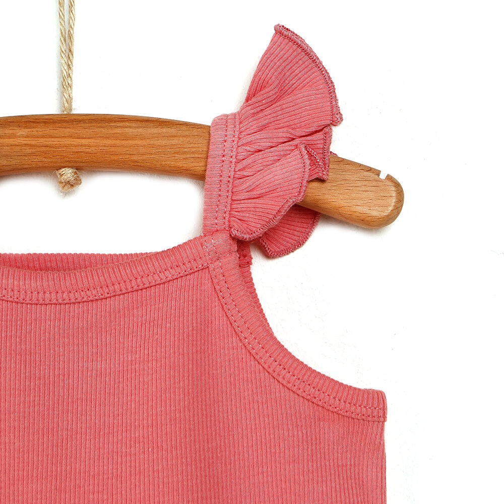 Basic Fırfır Askılı Kısa Tulum Kız Bebek