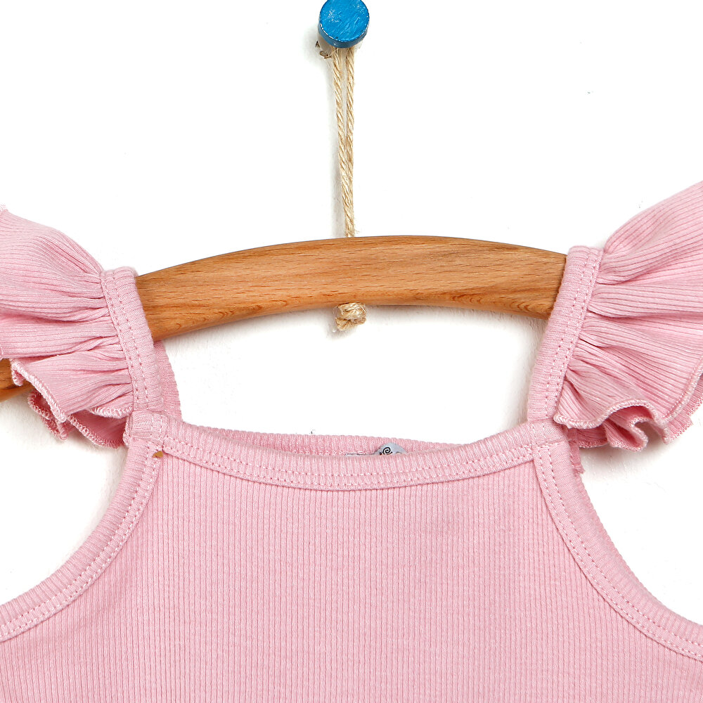 Basic Fırfır Askılı Kısa Tulum Kız Bebek