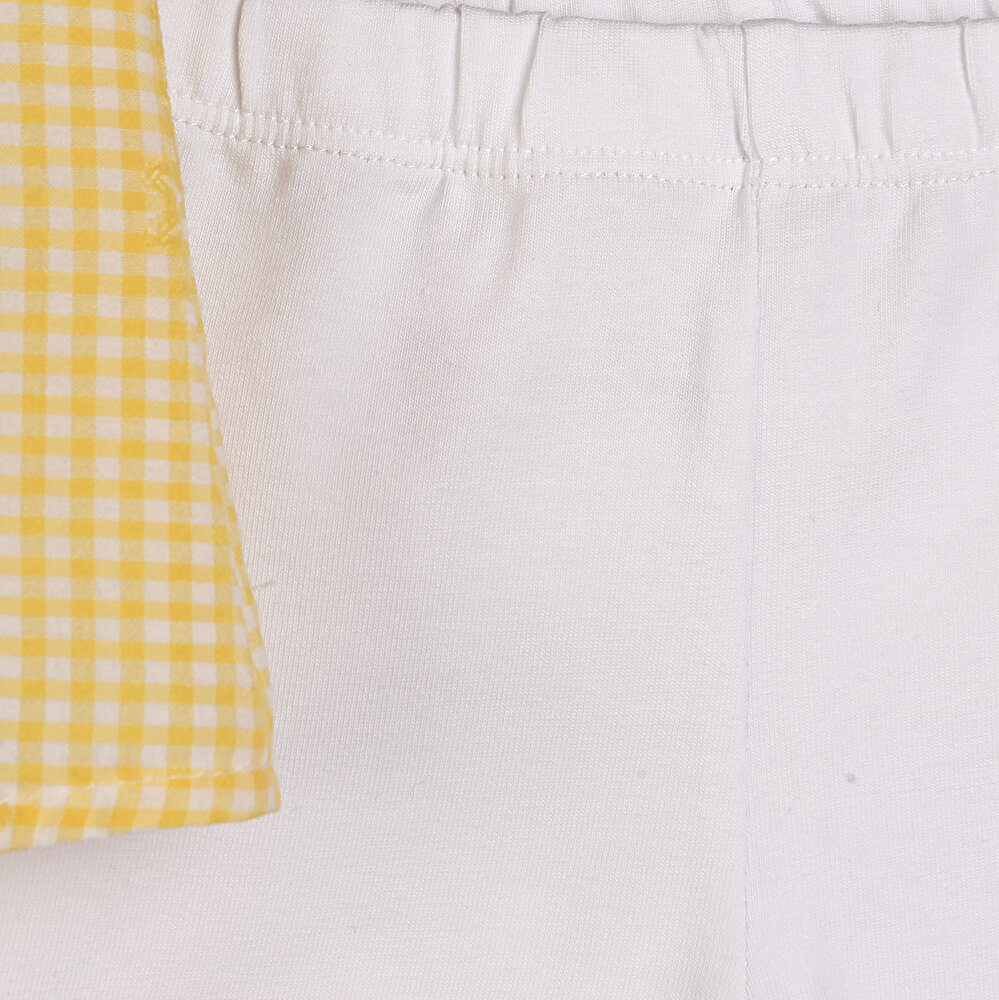 Basic Kız Bebek Sarı Fırfırlı Bluz-Tayt Takım Kız Bebek