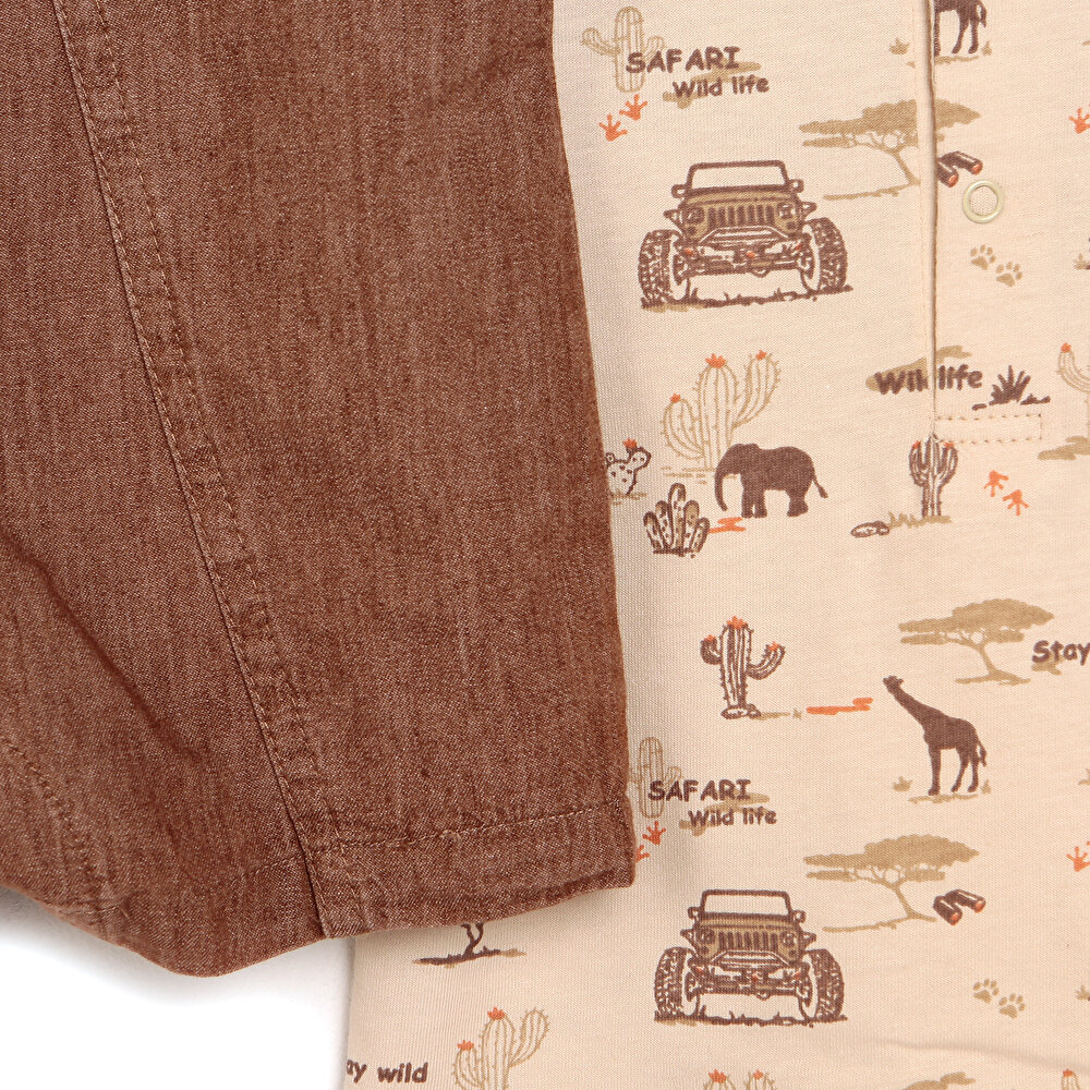 Safari Salopet-Tshirt Erkek Bebek