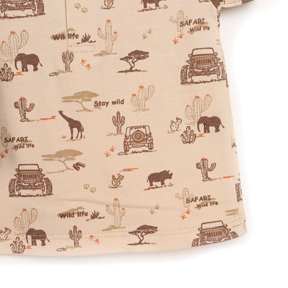 Safari Salopet-Tshirt Erkek Bebek