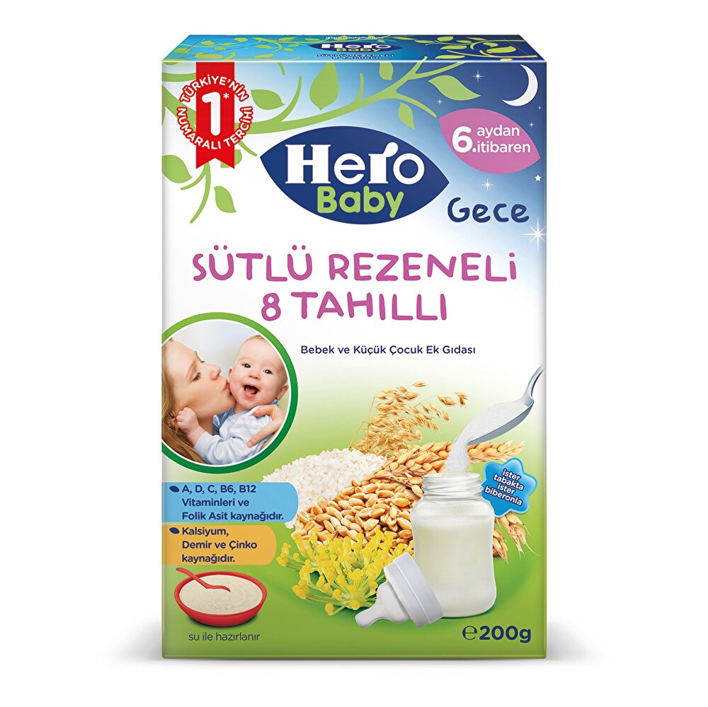 Gece Sütlü Rezeneli 8 Tahıllı Kaşık Maması 200 gr