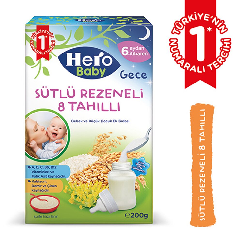 Gece Sütlü Rezeneli 8 Tahıllı Kaşık Maması 200 gr
