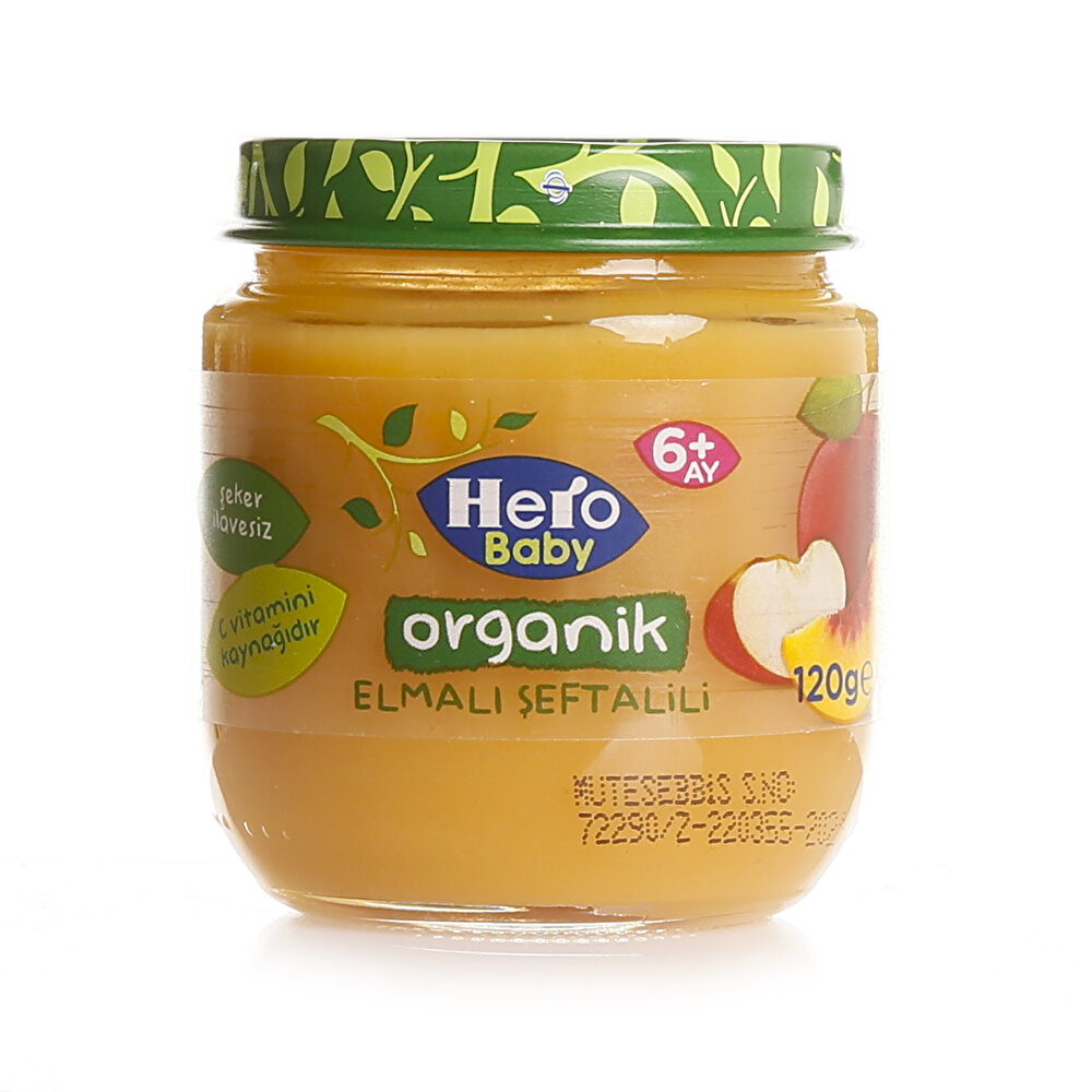 Organik Elmalı Şeftalili Kavanoz Mama 120 gr