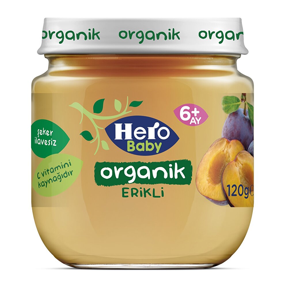 Organik Erikli Kavanoz Mama 120 gr