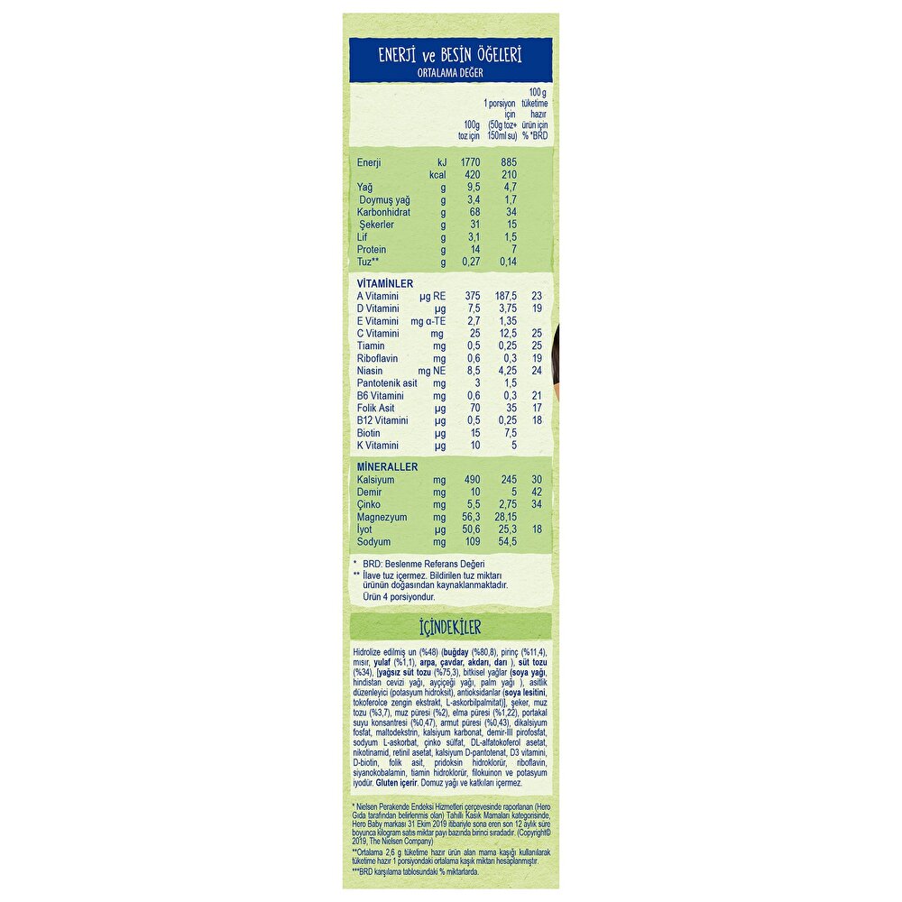 Hero  Baby Sütlü Meyveli 8 Tahıllı Kaşık Maması 200 gr