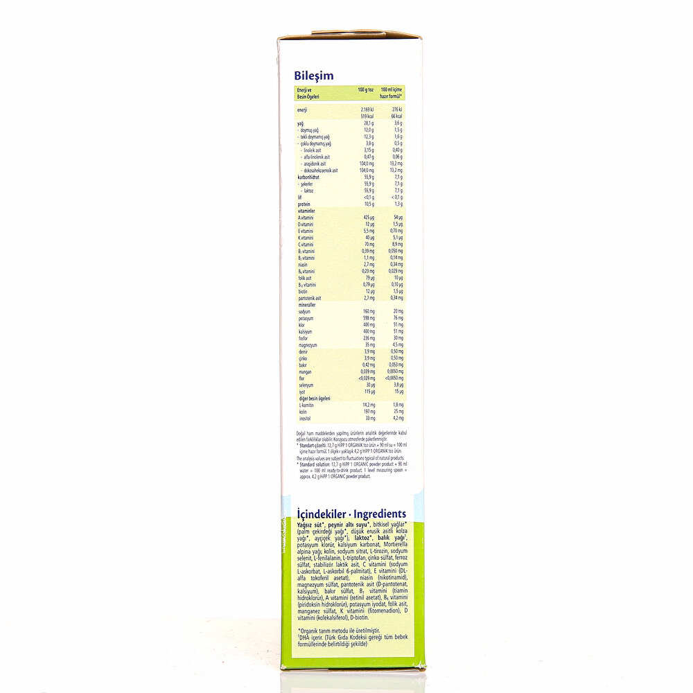 1 Organik Bebek Sütü 300 gr 0+ Ay