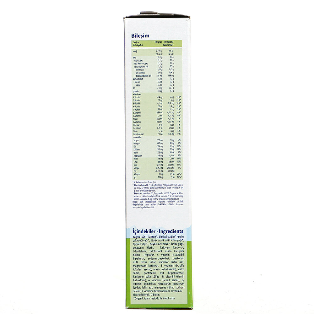 2 Organik Devam Sütü 300 gr 6+ Ay