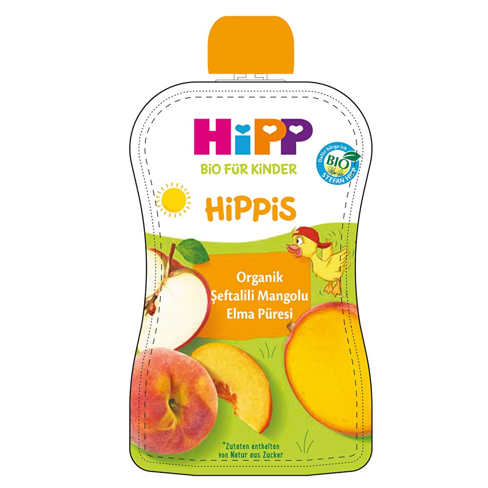 Organik Şeftalili Mangolu Elmalı Meyve Püresi 100 gr