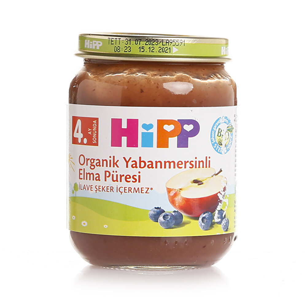 Organik Yabanmersinli Elmalı Kavanoz Mama 125 gr