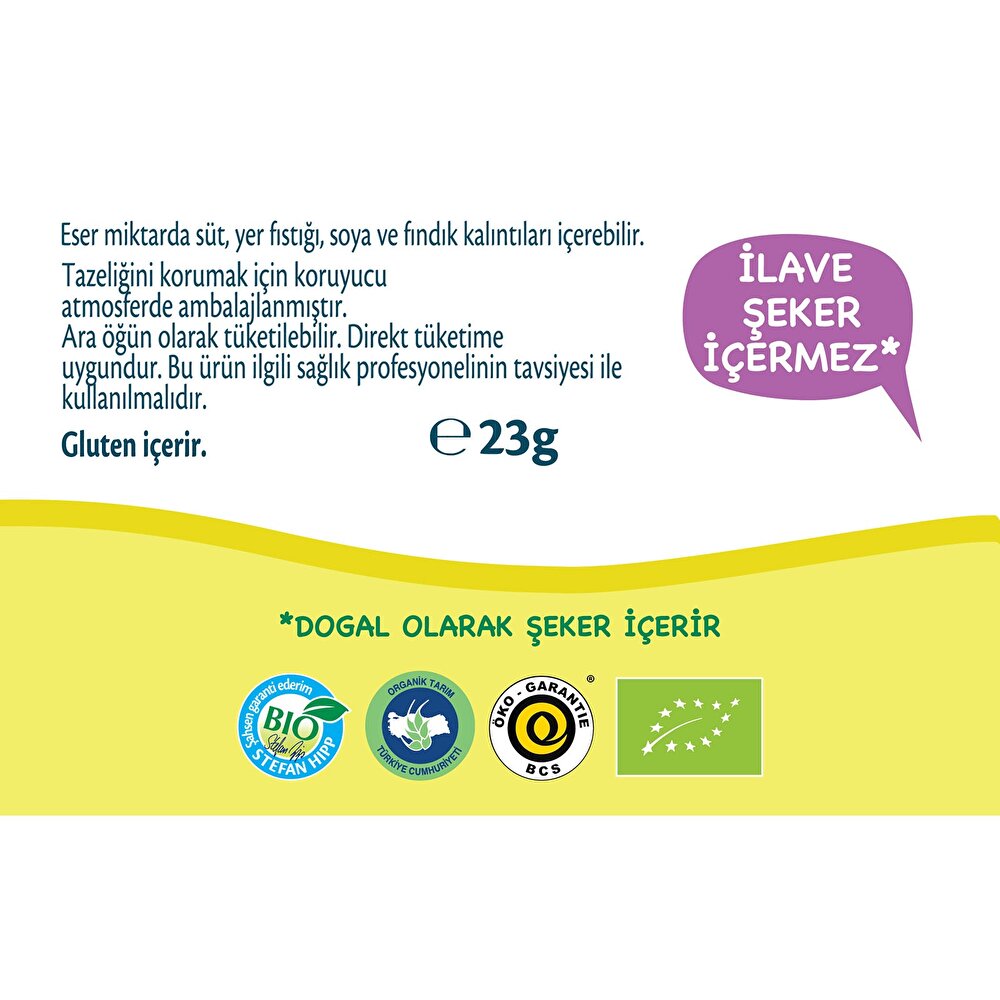 Organik Elmalı Muzlu Yulaflı Meyve Barı 23 gr