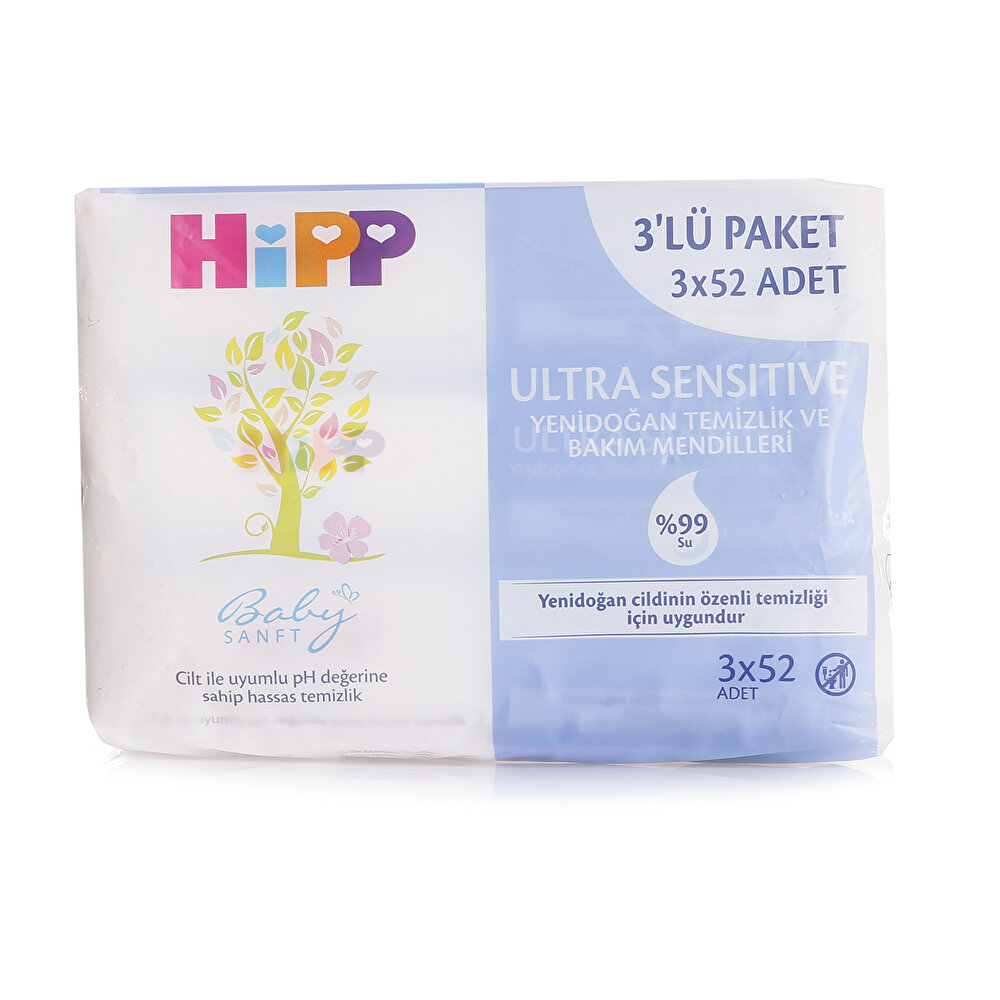 Ultra Sensitive Yenidoğan Temizlik ve Bakım Mendili 3x52 Adet