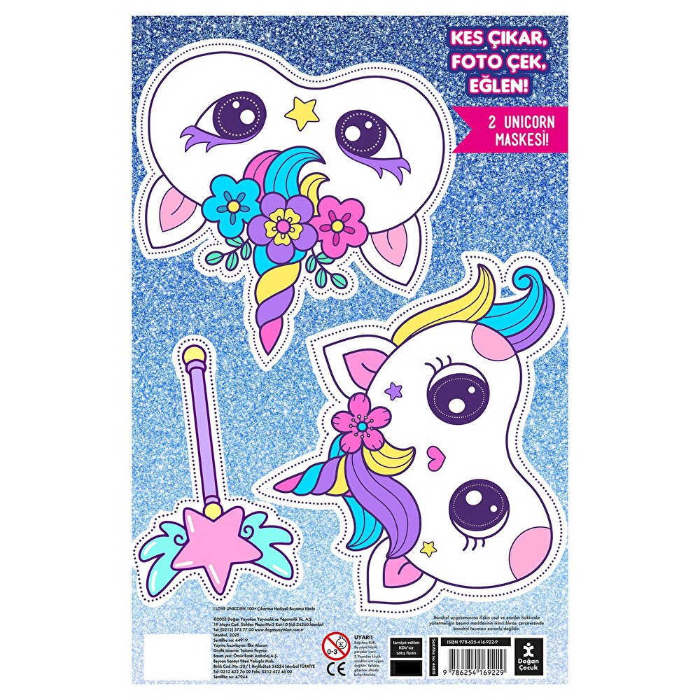 I Love Unicorn 100+ Çıkartma Hediyeli Boyama Kitabı