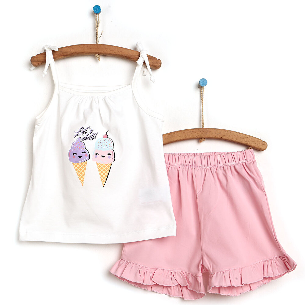 Ice Cream & Cupcake Bluz-Şort Takım Kız Bebek