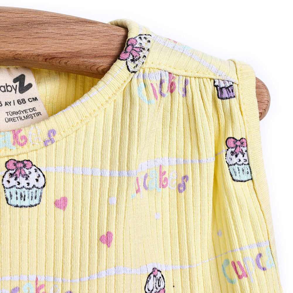 Ice Cream & Cupcake Kısa Kol Patiksiz Tulum Kız Bebek