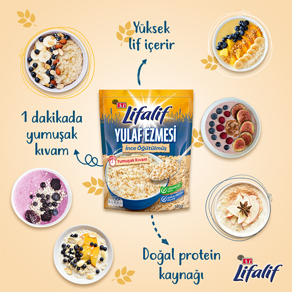 Lifalif İnce Öğütülmüş Yulaf Ezmesi 350 Gr