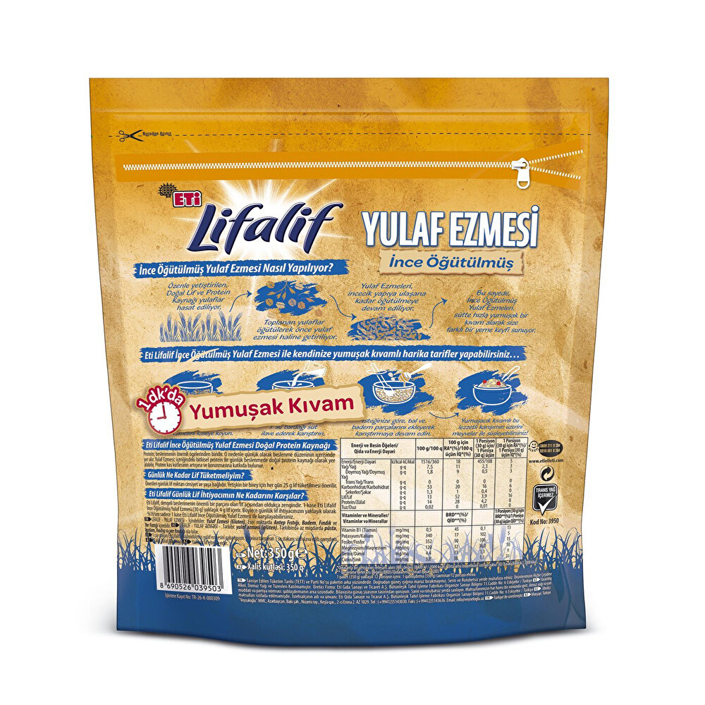Lifalif İnce Öğütülmüş Yulaf Ezmesi 350 Gr