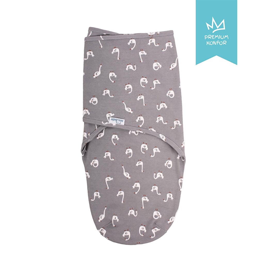 İnterlok Bebek Kundak - Kuğu Desen