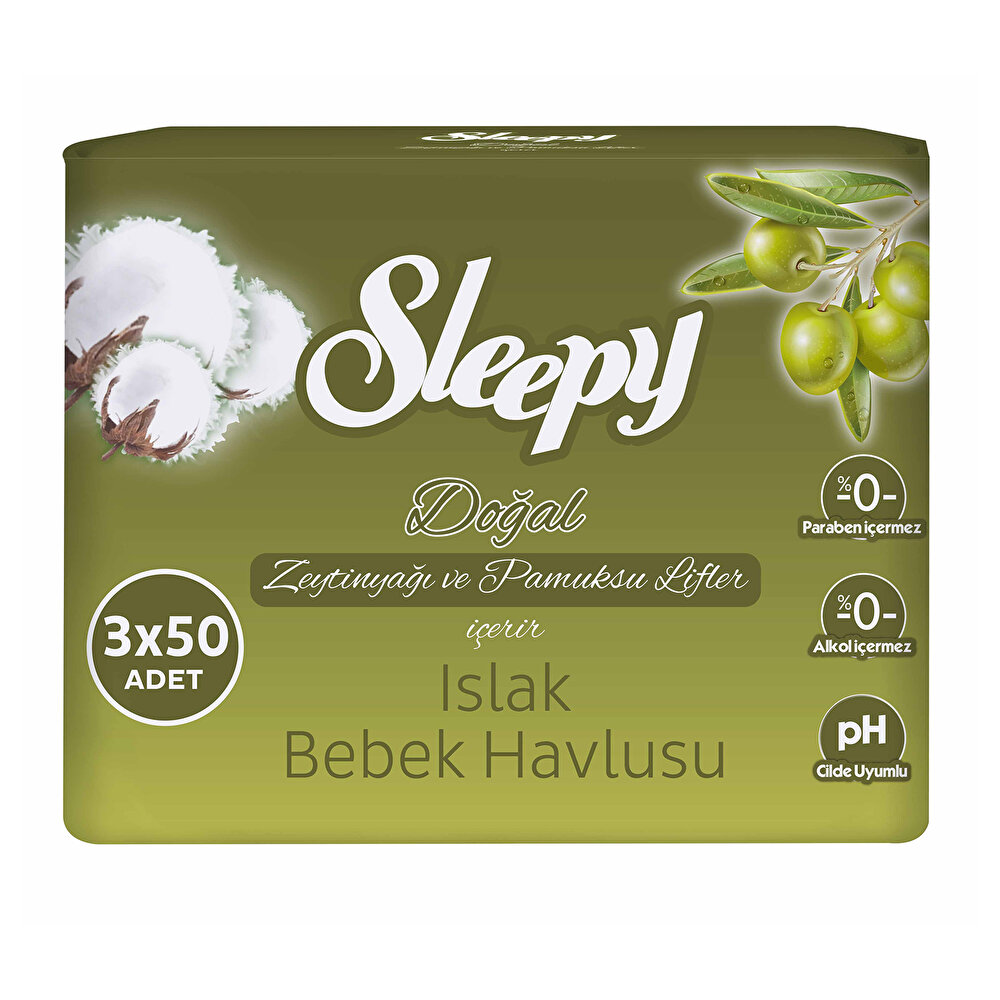 Zeytinyağlı Bebek Islak Mendil 3x50 Adet