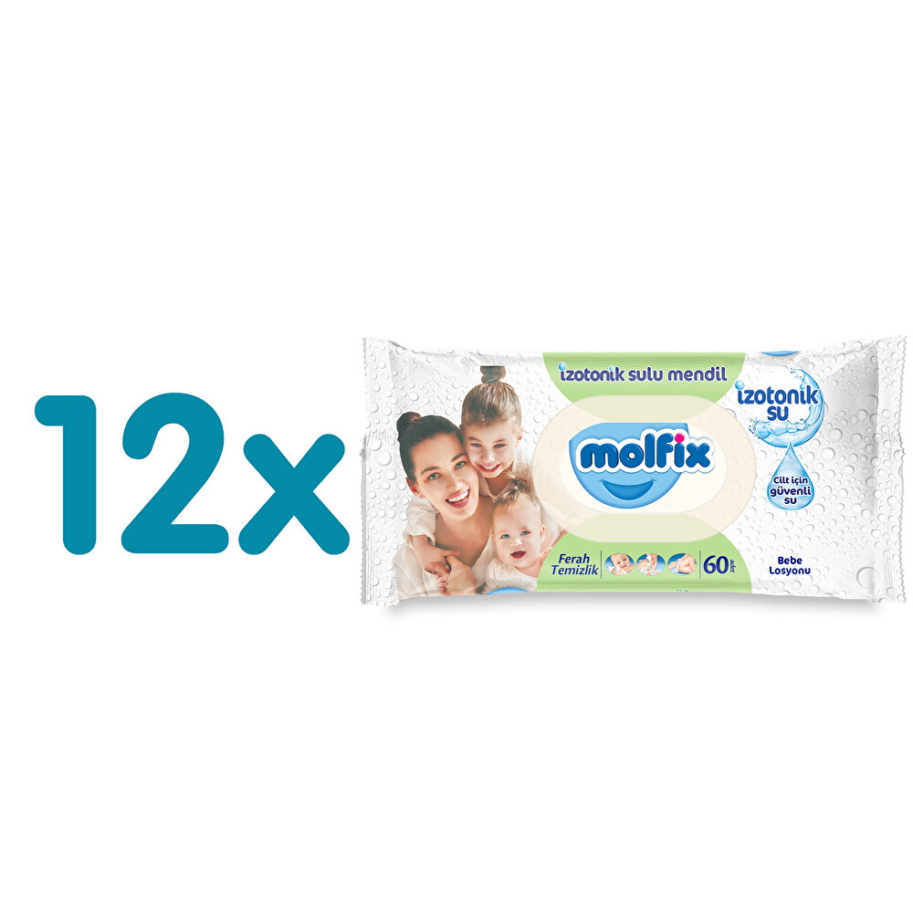 İzotonik Sulu Ferah Islak Mendil 12x60 Adet