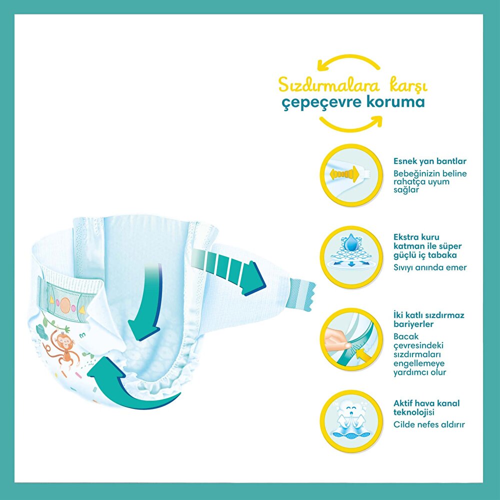 Bebek Bezi Aktif Bebek 4 Beden Maxi Ekonomik Paket 9-14 kg 54 Adet