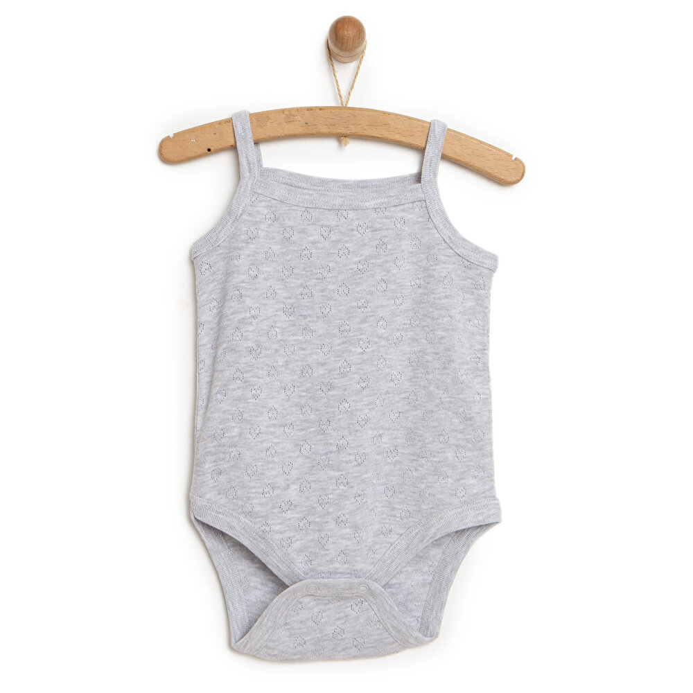Jakarlı İp Askılı Body Kız Bebek