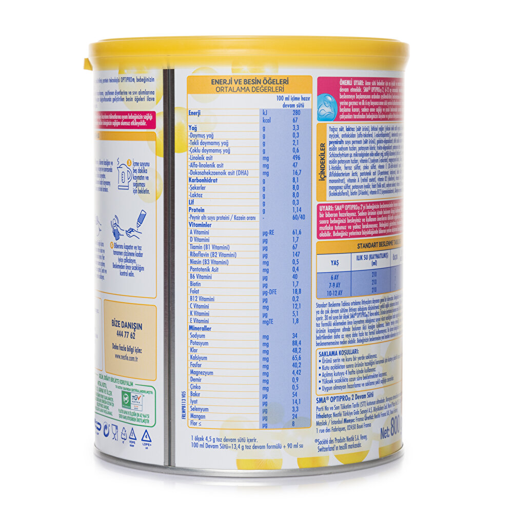 Optipro Probiyotik 2 Bebek Devam Sütü 800 gr 6-12 Ay