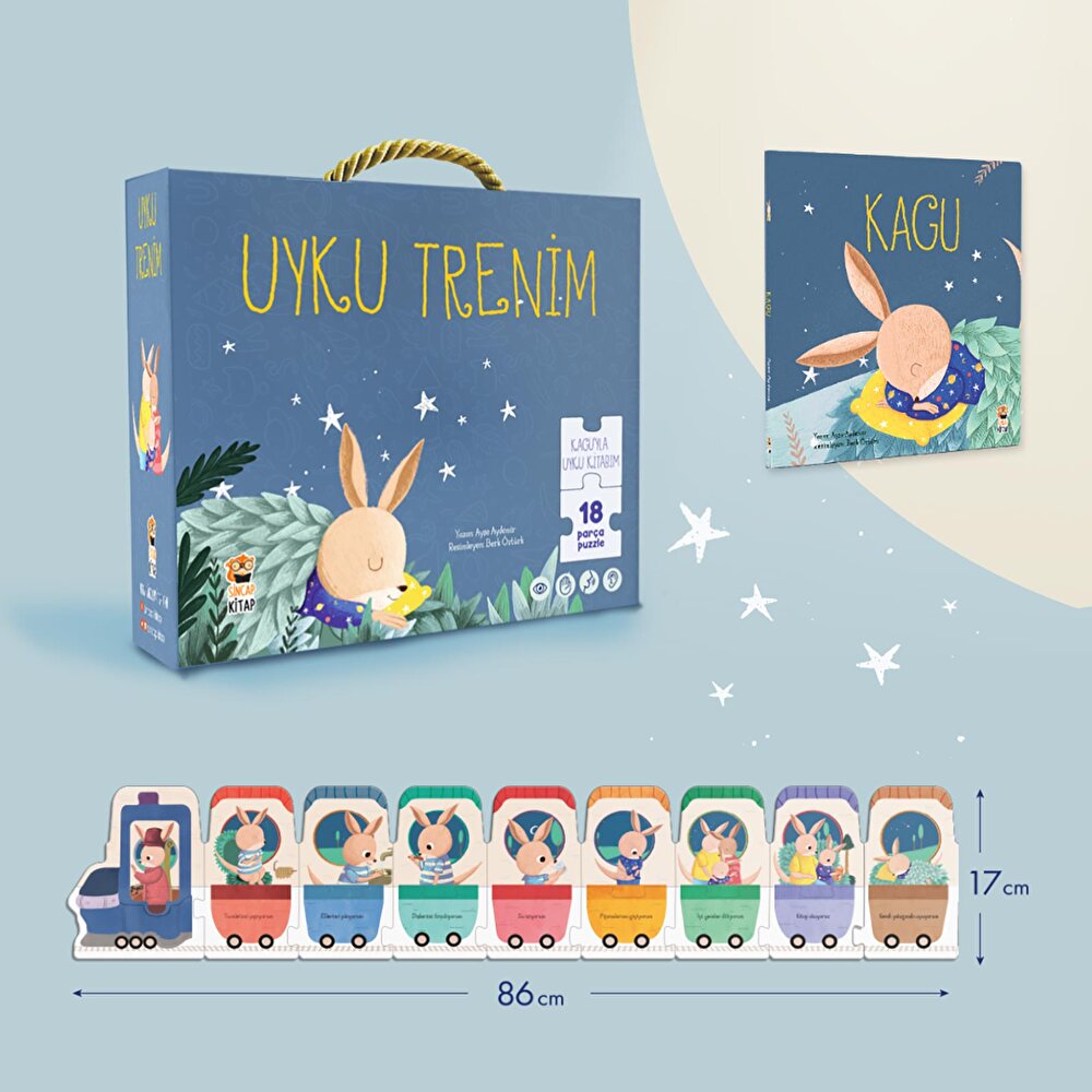 Kagu- Uyku Trenim 18 Parça Puzzle ve Kitap