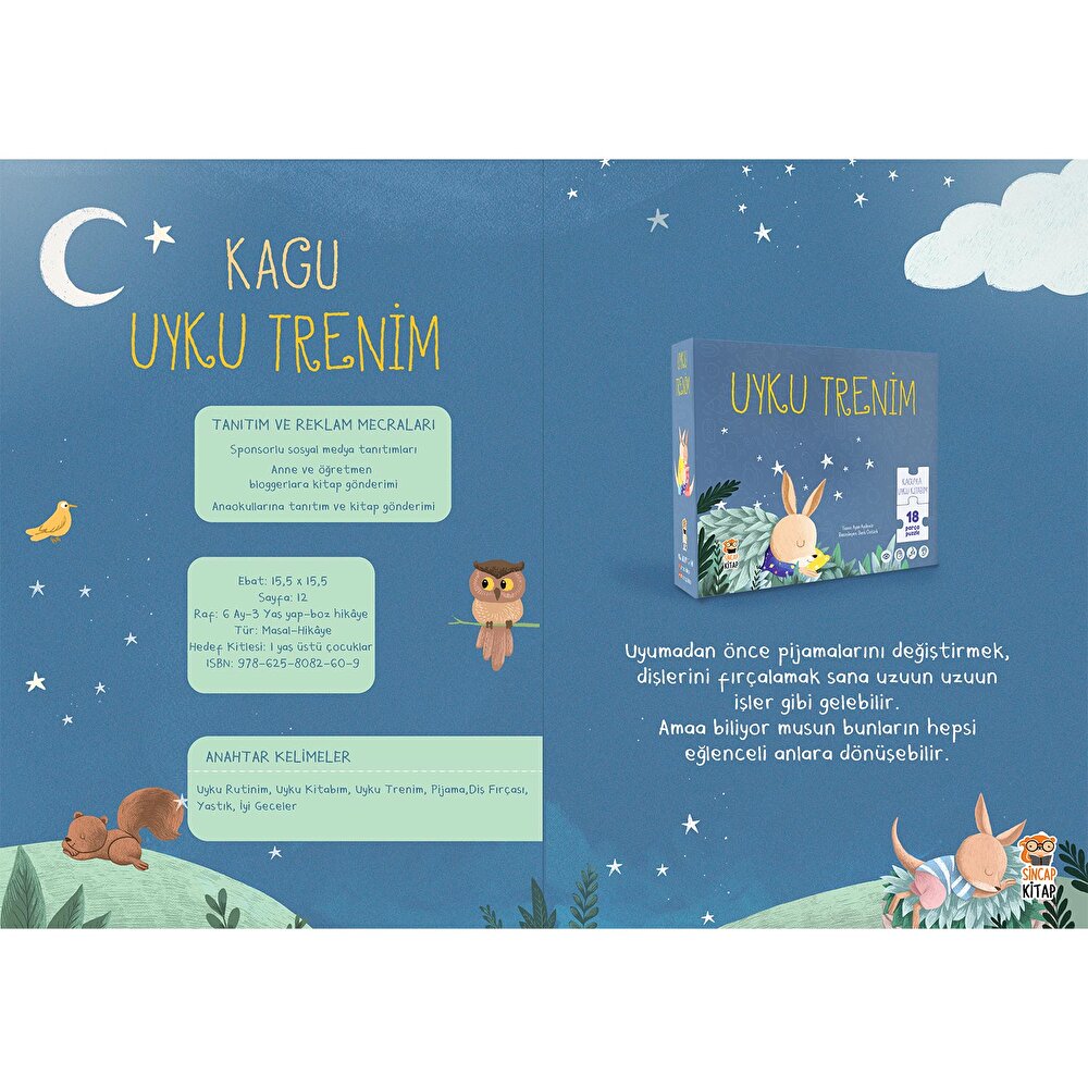 Kagu- Uyku Trenim 18 Parça Puzzle ve Kitap