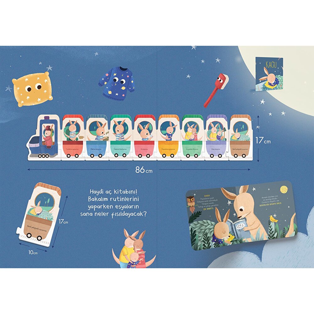 Kagu- Uyku Trenim 18 Parça Puzzle ve Kitap