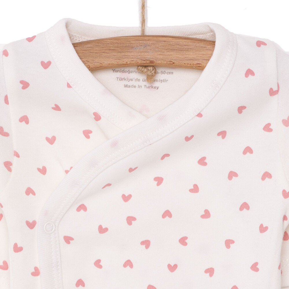 Kalp Baskılı Yenidoğan Zıbın-Patikli Alt Kız Bebek